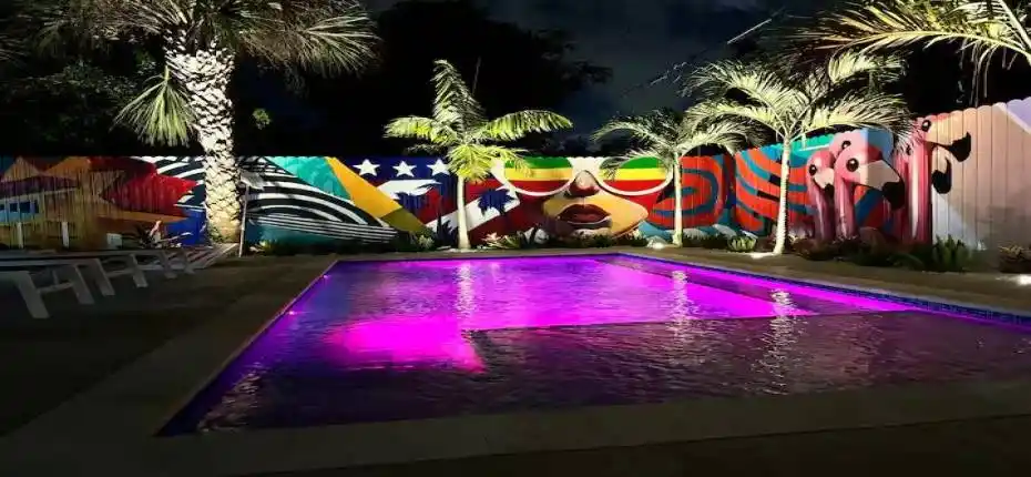 Night Time Pool View